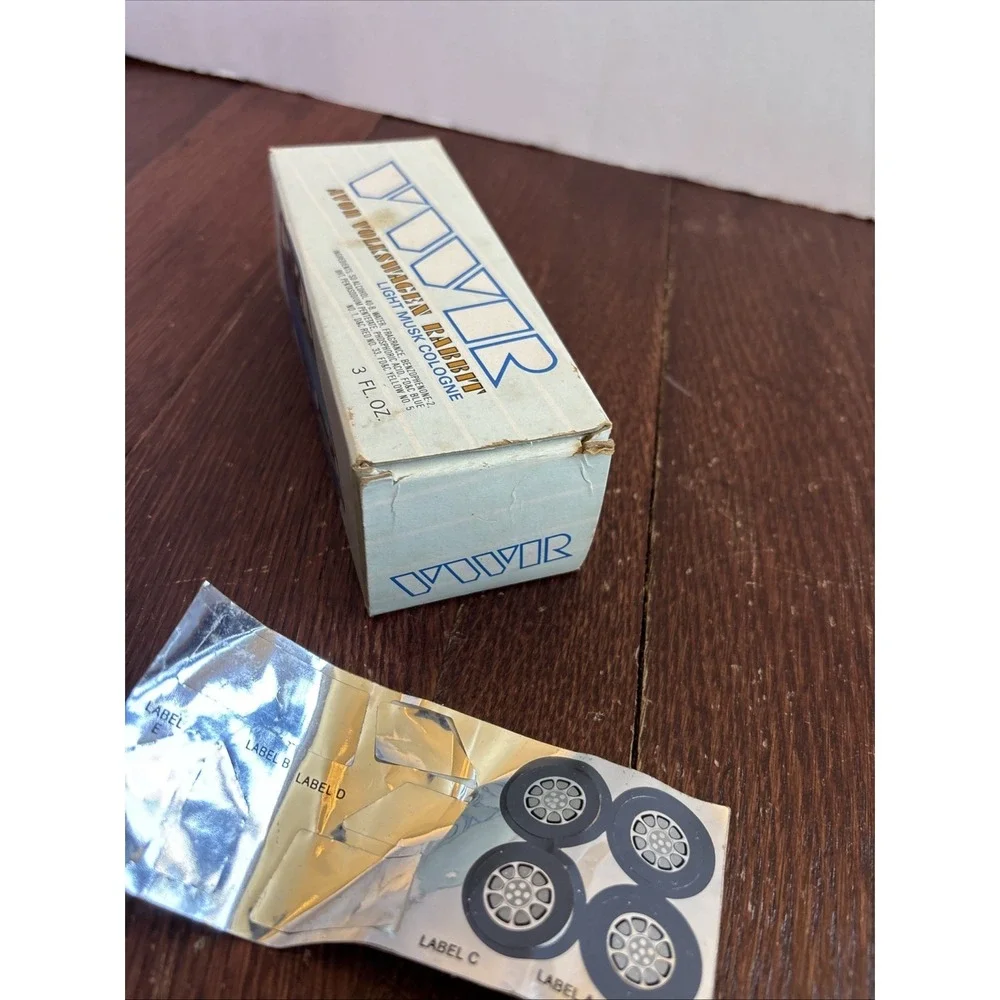 Vintage Avon Volkswagen Rabbit‎ Light Musk Cologne Unused Full With Decals & Box